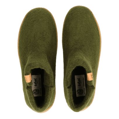 Rabara Maha Wollfilz-Hausschuhe Olive Green