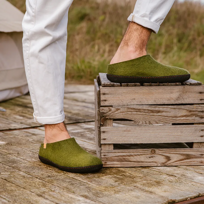 Slipa Wollfilz-Pantoffel Olive Green