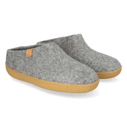 Slipa Maha Wollfilz-Hausschuhe Marbled Light Grey